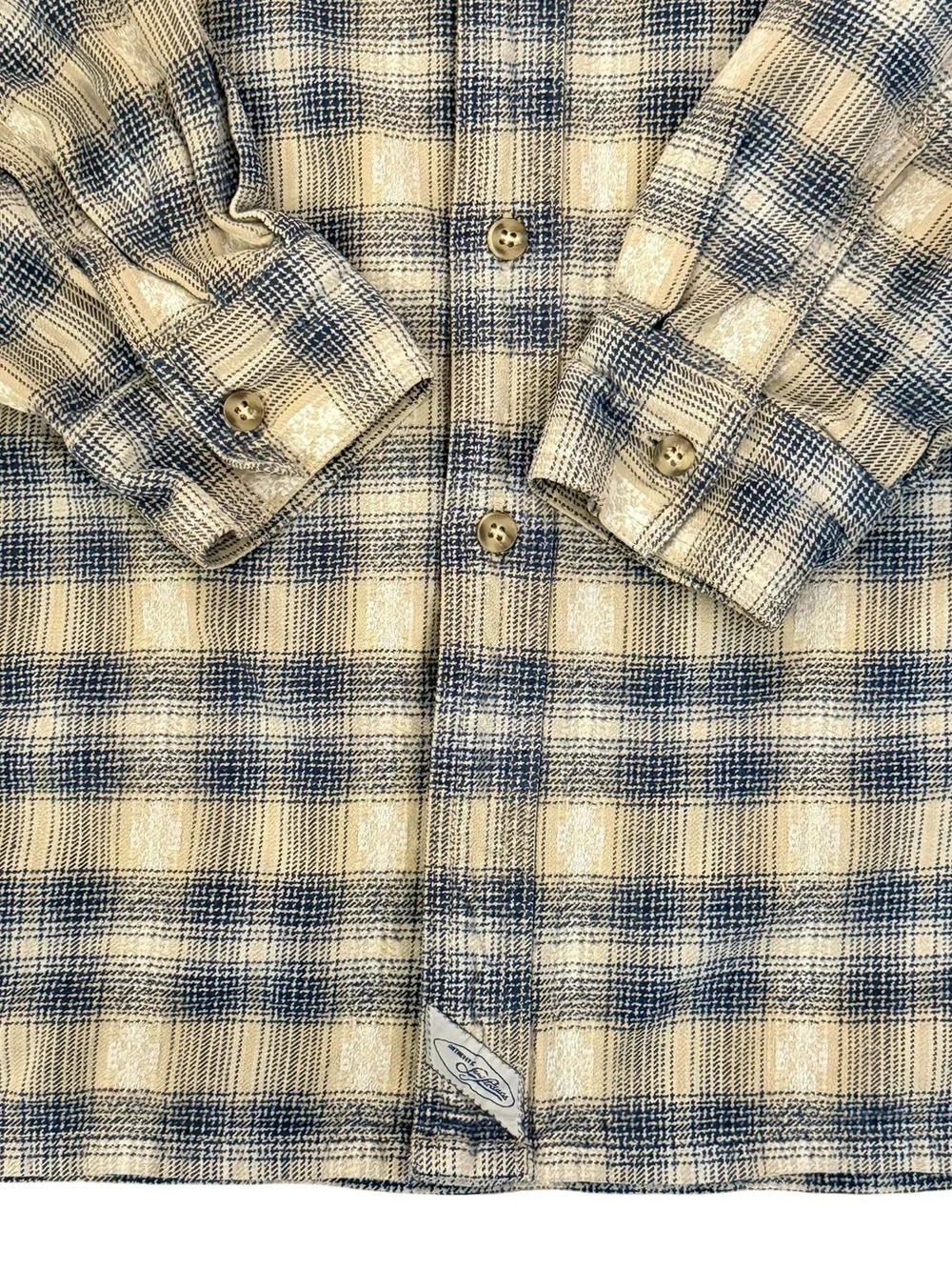 Vintage 90s Levi’s Heavy Cotton Flannel Workwear Shirt Plaid Blue Tan XL
